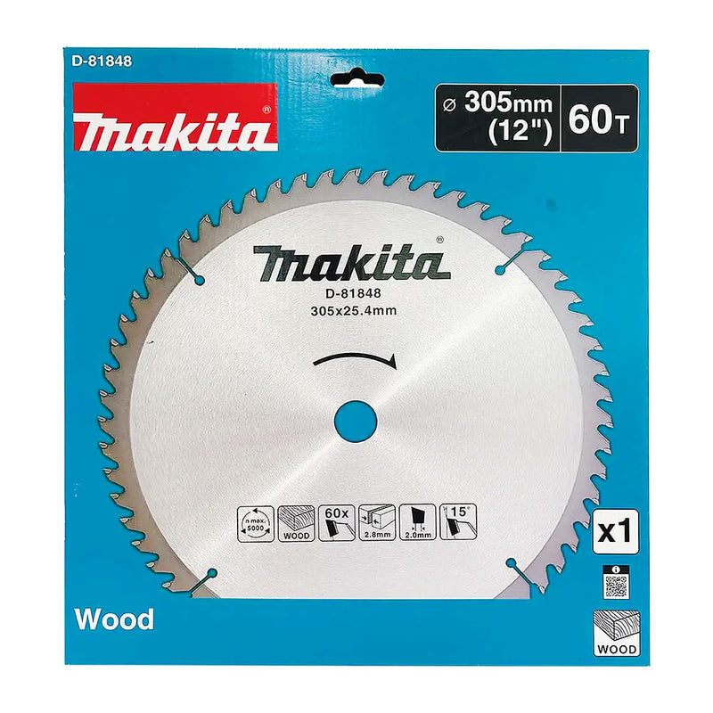 Lưỡi cưa gỗ TCT Makita D-81848 đường kính 305mm, số răng 60T, lỗ cốt 25.4mm