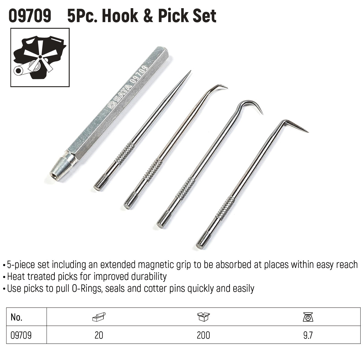 Bộ móc gioăng, phớt 5 chi tiết SATA 09709