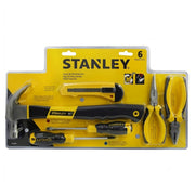 Bộ dụng cụ cầm tay 6 chi tiết Stanley 70-880 gồm búa nhổ đinh, dao rọc giấy, tua vít và kìm