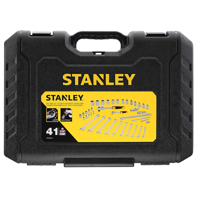 Bộ đầu tuýp, cờ lê kết hợp cốt 1/4 inch và 1/2 inch, 41 chi tiết Stanley STMT82832-1