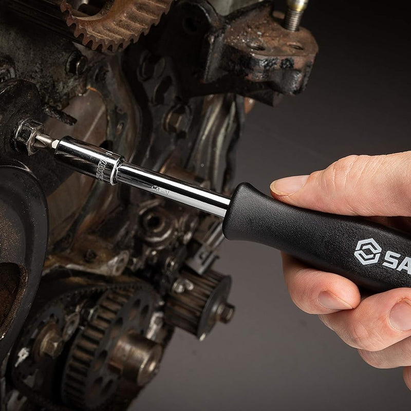 Bộ đầu tuýp kèm cần siết 21 chi tiết SATA 09521 cốt 1/4 inch, kích thước từ 4mm - 14mm