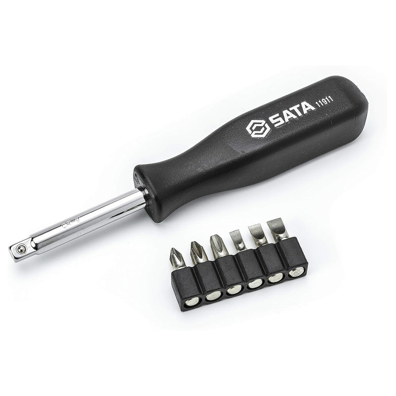 Bộ đầu tuýp kèm cần siết 21 chi tiết SATA 09521 cốt 1/4 inch, kích thước từ 4mm - 14mm