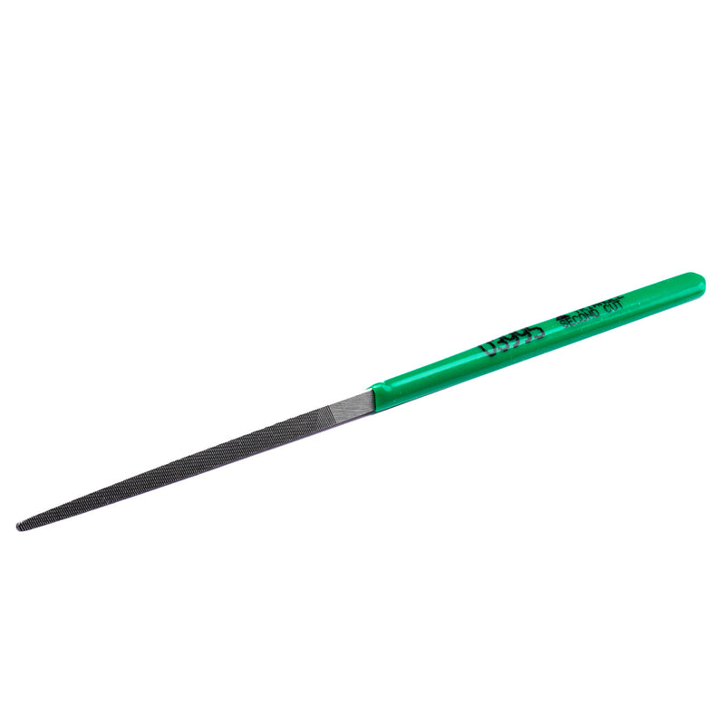 Dũa tam giác mini SATA 03995 (185mm) thép SK2, răng trung, gia công rãnh V, góc hẹp.