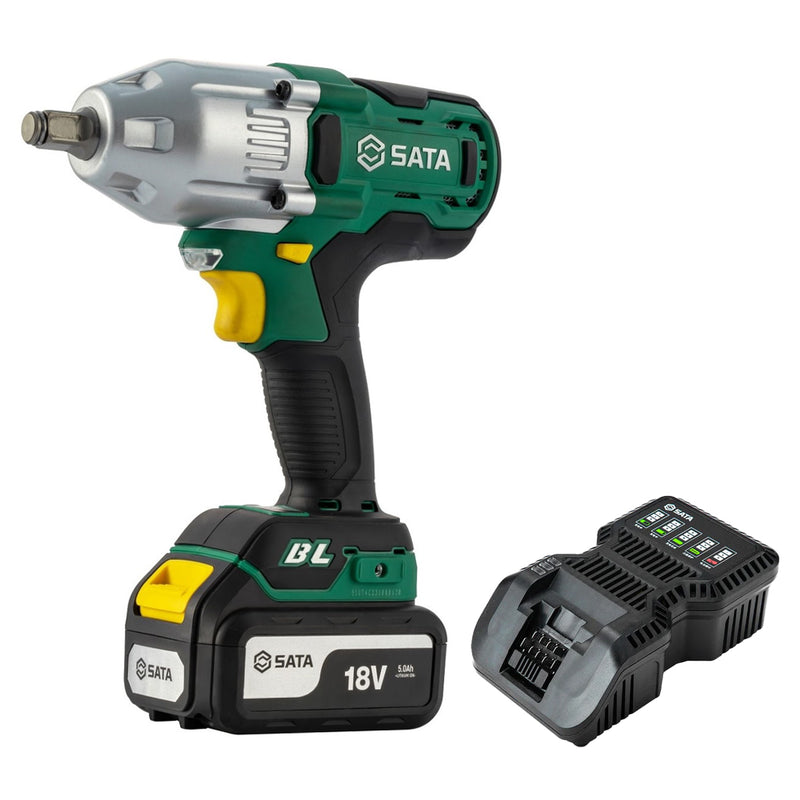 Máy siết bu lông SATA 51074 dùng Pin 18V, cốt 1/2 inch
