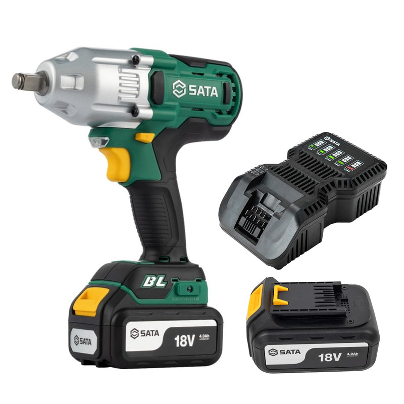 Máy siết bu lông SATA 51074 dùng Pin 18V, cốt 1/2 inch