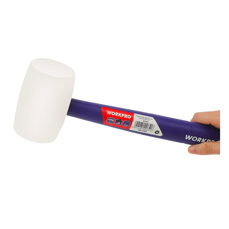 Búa cao su đầu trắng cán nhựa mềm nặng 450 gram (16OZ), chống nảy và không phát ra tia lửa điện Workpro WP241040