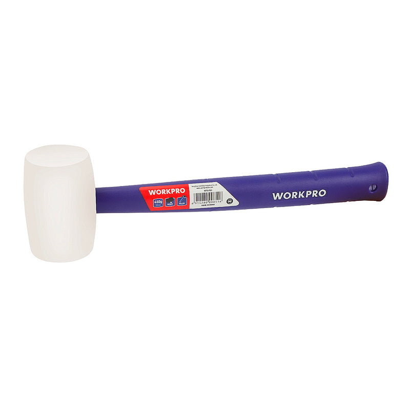 Búa cao su đầu trắng cán nhựa mềm nặng 450 gram (16OZ), chống nảy và không phát ra tia lửa điện Workpro WP241040