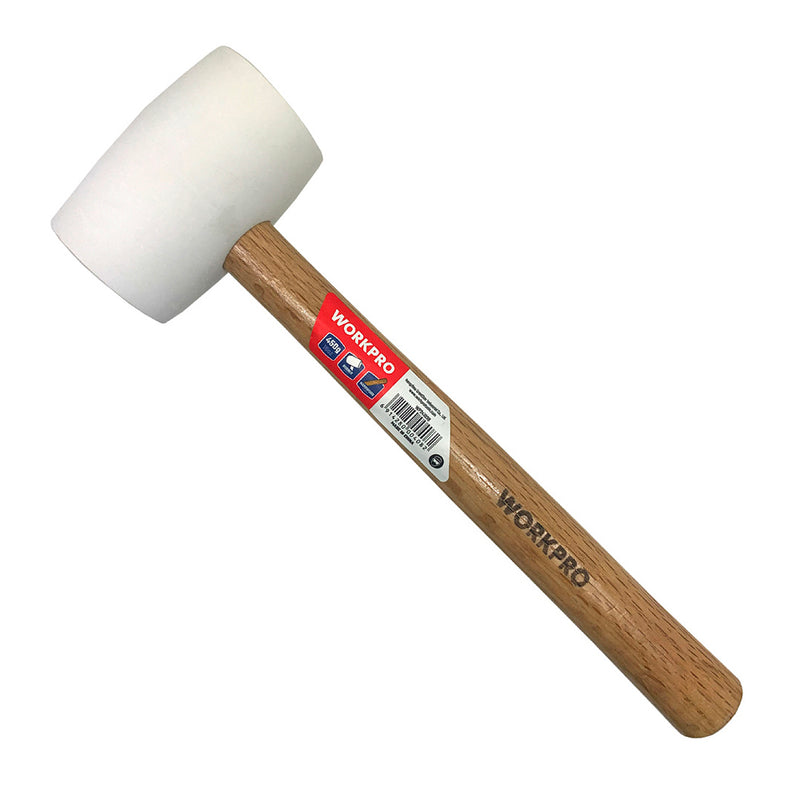 Búa cao su trắng cán gỗ nặng 450 gram (16 OZ), chống nảy và không phát ra tia lửa điện Workpro WP241038