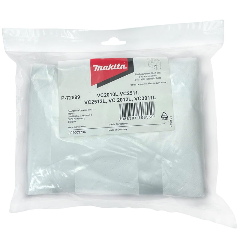 Bọc 5 túi chứa bụi Makita dùng cho máy VC2010L, VC2511, VC2512L, VC2012L, VC3011L