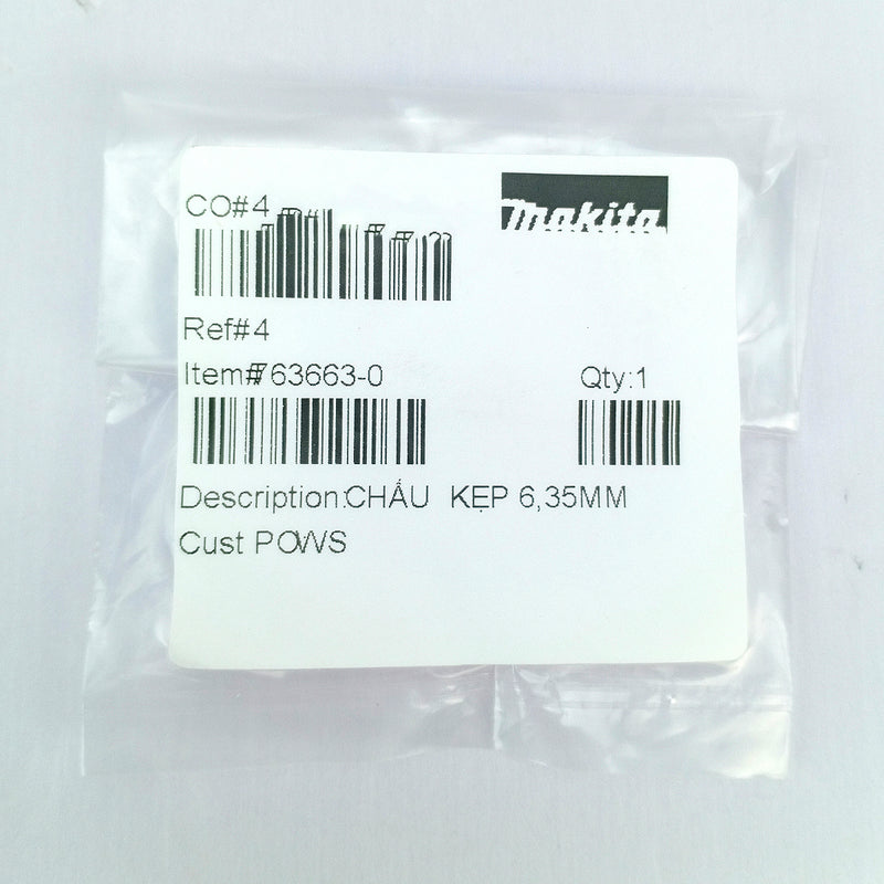 Đầu côn cho máy đánh cạnh hệ inch Makita 763663-0 kích thước 1/4 inch, dùng cho máy 3709, 3711