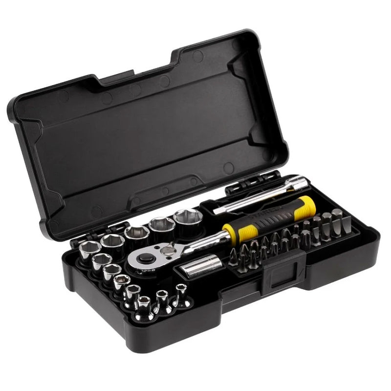 Bộ đầu tuýp và mũi vặn vít kết hợp, cốt 1/4 inch, 37 chi tiết Stanley STMT82672-0