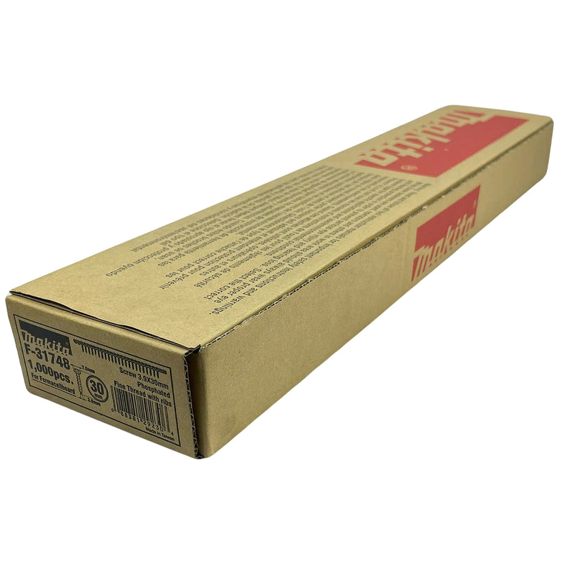 Hộp 1000 vít cuộn Makita F-31748 loại vít Fermacell dùng cho thạch cao và gỗ cứng, kích thước PH2, chiều dài 30mm