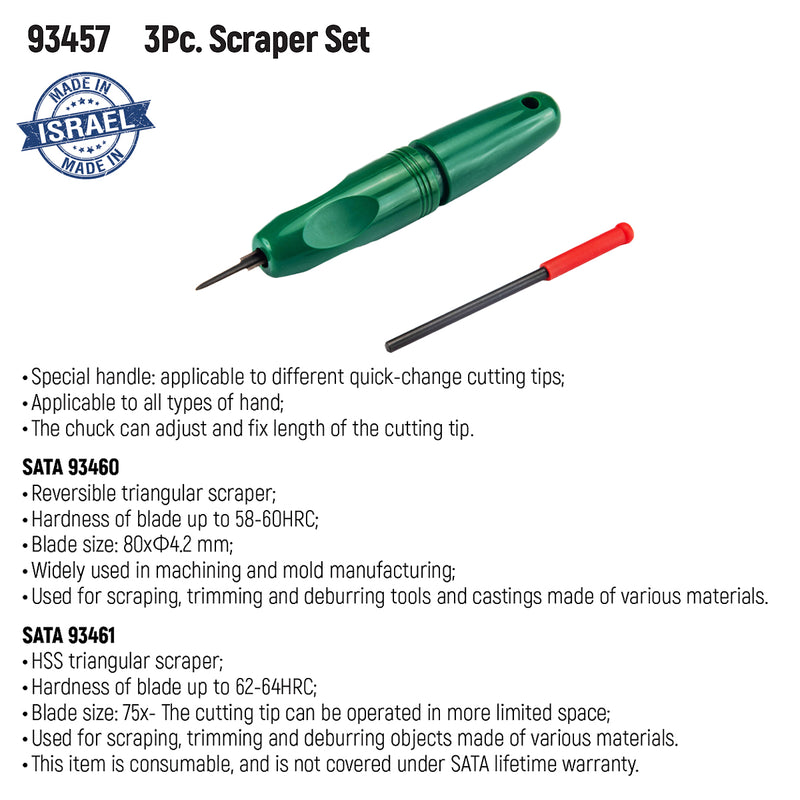 Bộ dao cạo ba via 3 chi tiết SATA 93457