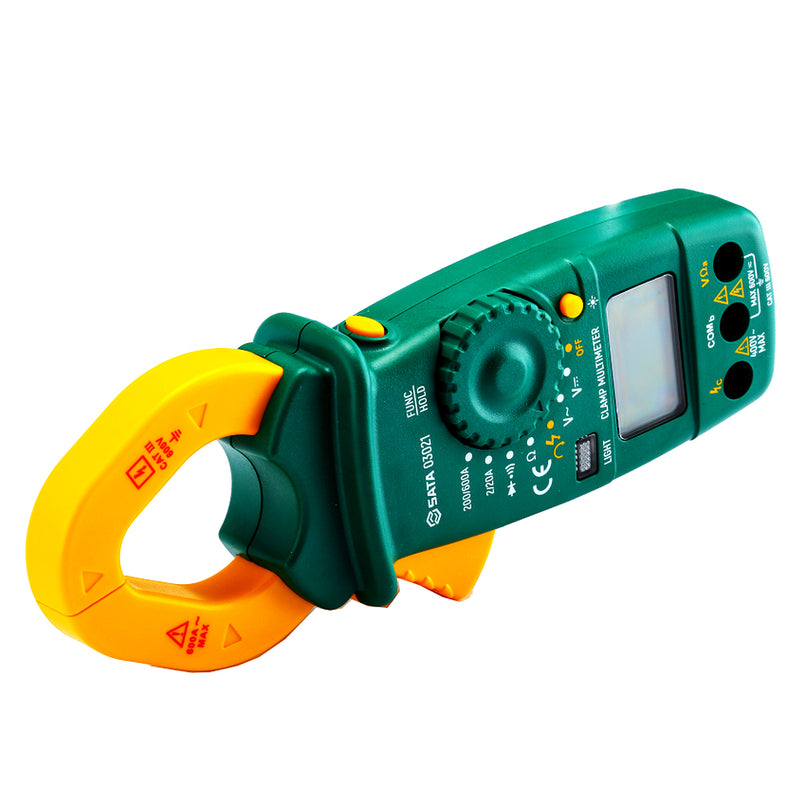 Ampe kìm SATA 03021 đo dòng điện AC/DC, điện áp, điện trở, kiểm tra thứ tự pha.