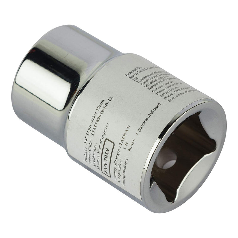 Đầu tuýp 12 cạnh, cốt 3/4 inch Stanley kích thước từ 19mm - 55mm