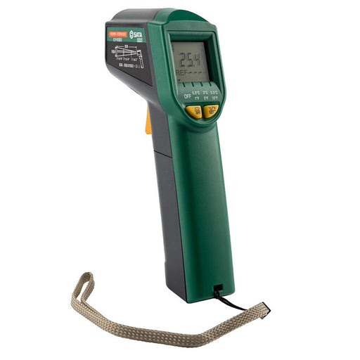 Máy đo nhiệt độ hồng ngoại SATA 03031, đo không tiếp xúc -38°C đến 520°C, LCD, cầm tay, ứng dụng công nghiệp.
