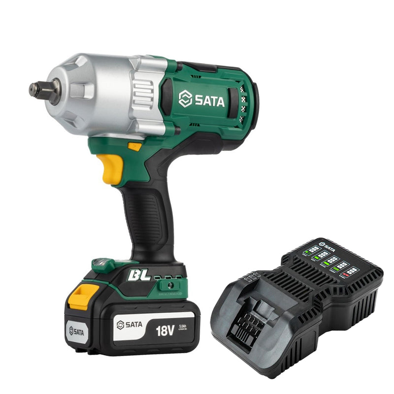 Máy siết bu lông SATA 51075 dùng Pin 18V, cốt 1/2 inch