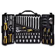 Bộ dụng cụ cơ khí kết hợp 110 chi tiết Stanley STMT81243 gồm tuýp 1/4 inch và 1/2 inch, cờ lê, kìm, tua vít