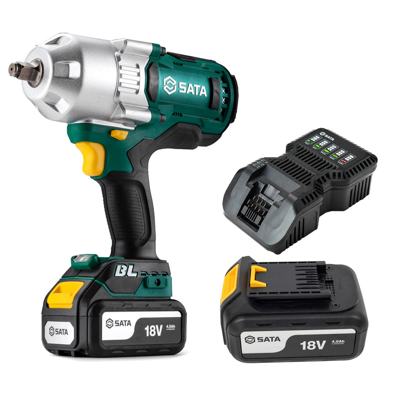 Máy siết bu lông SATA 51075 dùng Pin 18V, cốt 1/2 inch