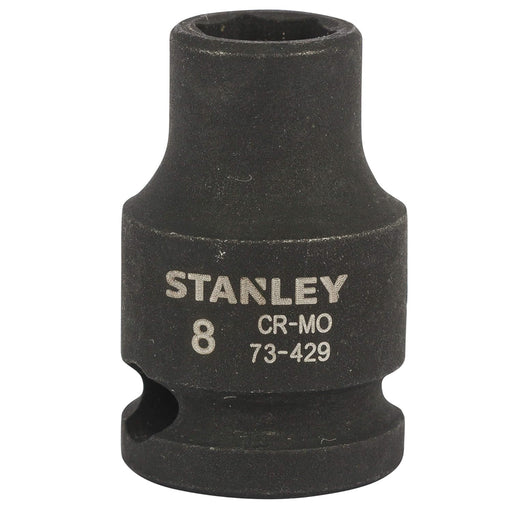 Đầu tuýp đen chịu lực 6 cạnh cốt 3/8 inch Stanley cỡ 8mm thép Cr-Mo mạ phosphate