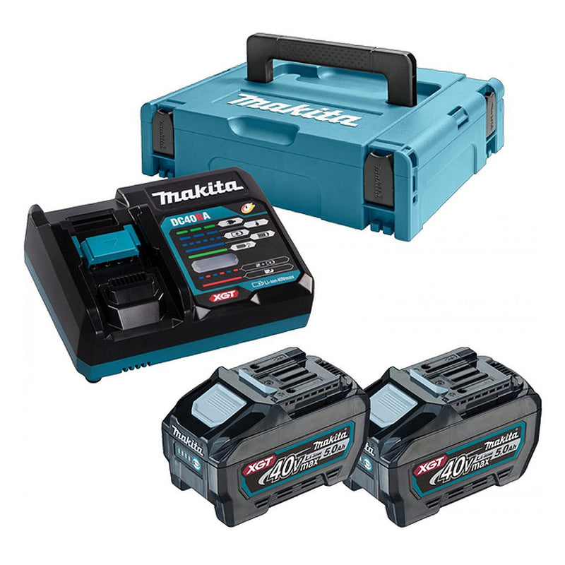Bộ 2 Pin 40Vmax XGT 5.0Ah kèm sạc nhanh và thùng Makpac số 2 Makita PSKGRT2J