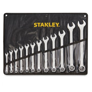 Bộ cờ lê vòng miệng hệ mét 12 chi tiết Stanley STMT80943-8 kích thước 6mm đến 24mm đựng trong túi vải cuộn màu đen