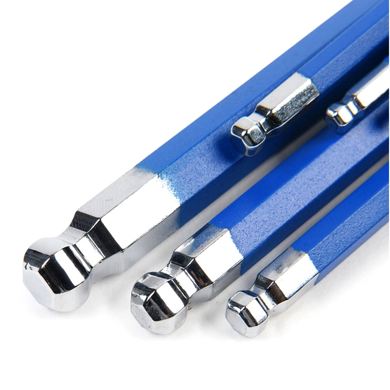Bộ lục giác đầu bi thân dài 9 chi tiết, hệ mét Workpro WP222011 kích thước từ 1.5mm - 10mm