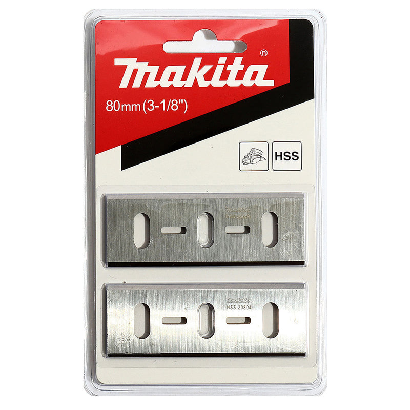 Vĩ 2 lưỡi bào gỗ Makita A-07397 chất liệu thép HSS, bề rộng lưỡi 80mm ( Cấp 3 sao )