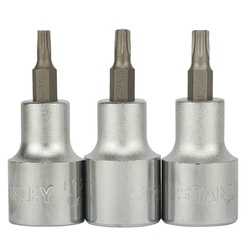 Bộ mũi vặn vít đầu sao gắn đầu siết bu lông cốt 1/2 inch, 9 chi tiết Stanley 89-098 kích thước từ T20- T60