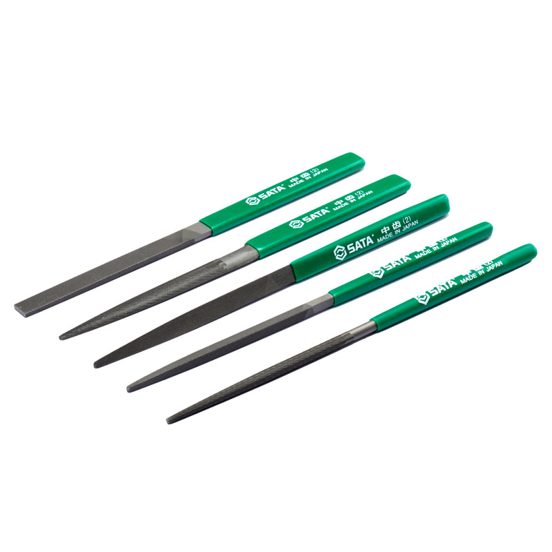 Bộ 5 dũa kim loại mini SATA 03903 215mm, thép carbon cao cấp, tay cầm chống trượt, gia công kim loại, sửa chữa cơ khí, DIY