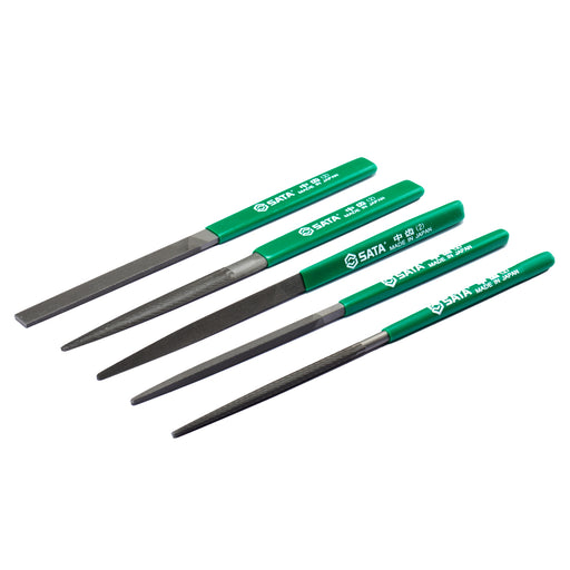 Bộ 5 dũa kim loại mini SATA 03903 215mm, thép carbon cao cấp, tay cầm chống trượt, gia công kim loại, sửa chữa cơ khí, DIY