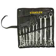 Bộ cờ lê 2 đầu vòng hệ mét 9 chi tiết Stanley STMT25147 kích thước từ 6mm đến 24mm đựng trong túi vải cuộn màu đen