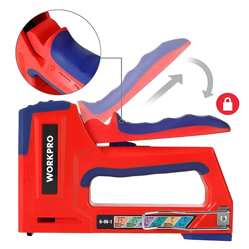 Kìm bấm đinh ghim đa năng 6 chức năng, có thể dùng nhiều loại đinh ghim Workpro WP223002