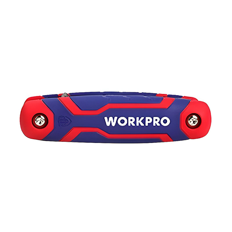 Bộ 8 cây lục giác đầu bi gấp gọn, hệ mét, thép CR-V Workpro WP222020