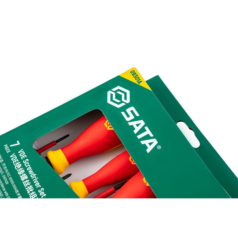 Bộ tua vít cách điện 1000V VDE, 7 chi tiết SATA 09301A