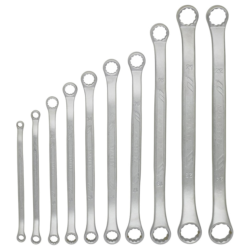 Bộ khay cờ lê 2 đầu vòng hệ mét, 10 chi tiết Stanley STMT74177-8 kích thước từ 6mm - 24mm