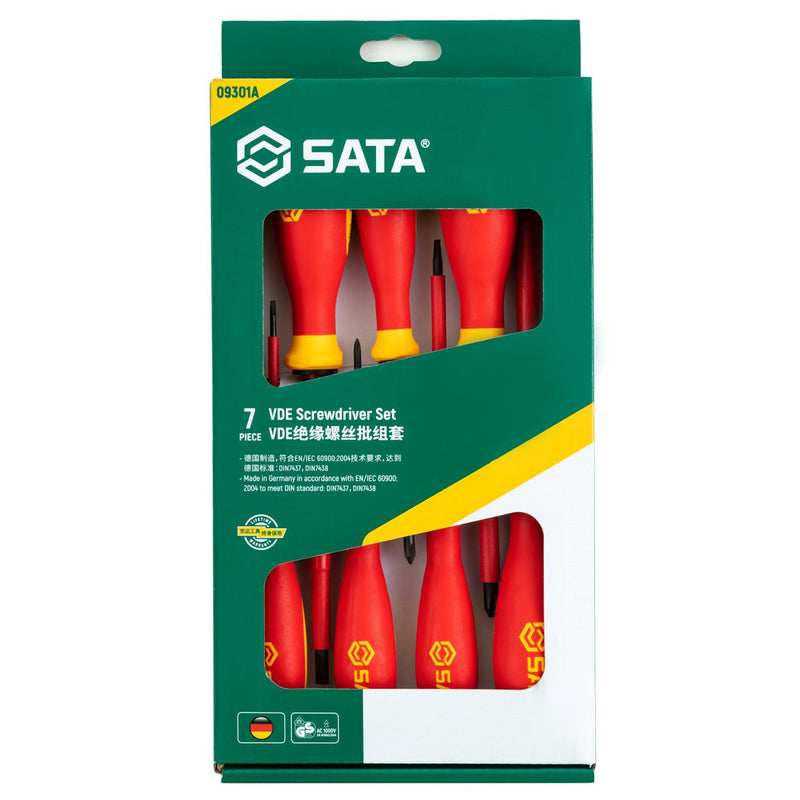 Bộ tua vít cách điện 1000V VDE, 7 chi tiết SATA 09301A