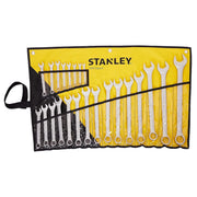 Bộ cờ lê vòng miệng hệ mét 23 chi tiết Stanley STMT33650-8 kích thước 6mm đến 32mm đựng trong túi vải cuộn bảo quản màu vàng đen