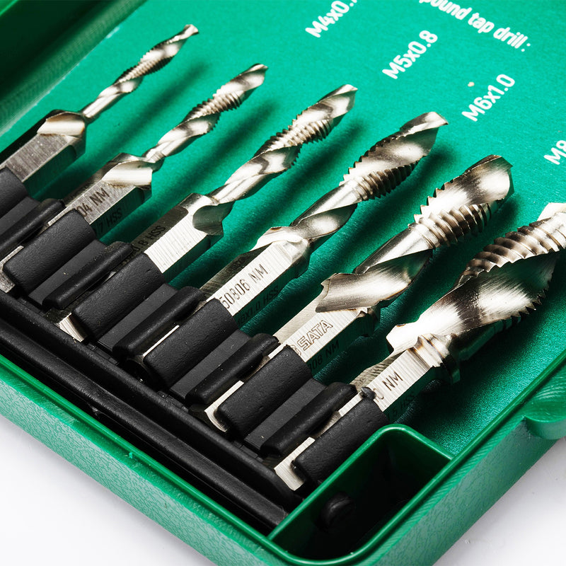 Bộ mũi khoan taro đa năng HSS 7 chi tiết SATA 50457