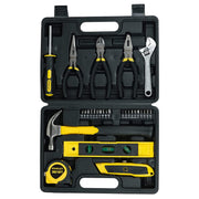 Bộ dụng cụ gia đình 30 chi tiết Stanley STHT74982 gồm 3 loại kìm, mỏ lết, búa, thước nivo Torpedo và thước cuộn 3m