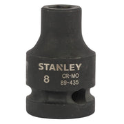 Đầu tuýp đen impact, ngắn cốt 1/2 inch Stanley chất liệu thép Cr-Mo chịu lực cao