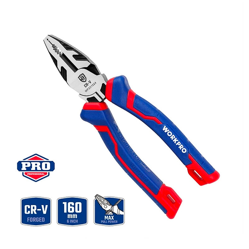 Kìm răng thép CR-V, tay cầm bằng nhựa chống trượt Workpro