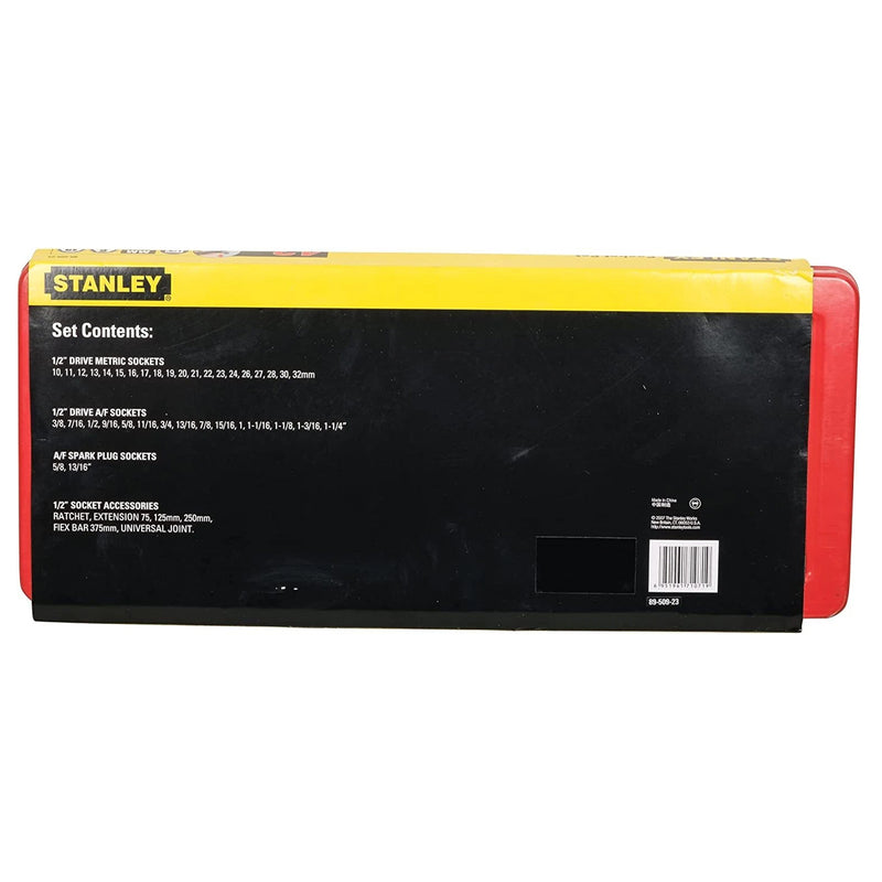 Bộ đầu tuýp hệ mét và hệ inch kết hợp, cốt 1/2 inch, 43 chi tiết Stanley 89-509