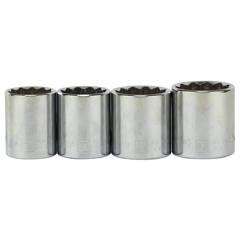 Bộ đầu tuýp kèm cần siết cốt 1/2 inch, 27 chi tiết Stanley 86-477 kích thước từ 10mm - 32mm
