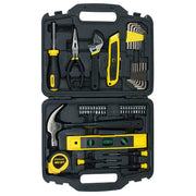 Bộ dụng cụ gia đình 47 chi tiết Stanley STHT74981 gồm 16 chìa lục giác, tua vít điện tử, búa, kìm, thước nivo Torpedo và mỏ lết