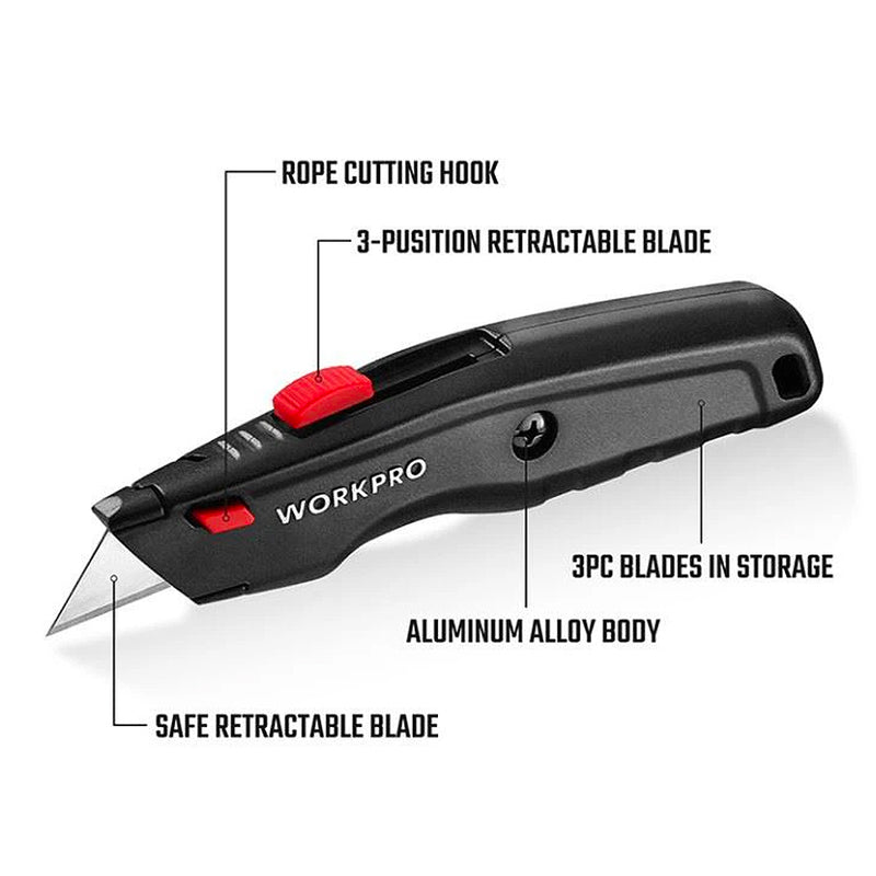 Dao rọc đa năng thân nhôm, thay lưỡi nhanh (Có nhiều màu để chọn lựa) Workpro