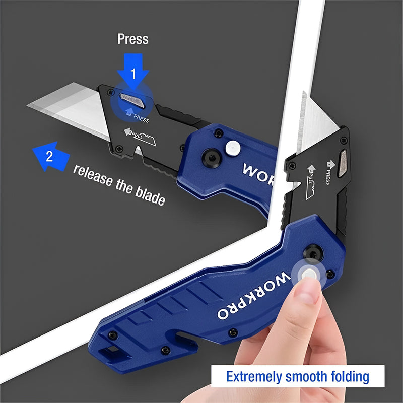 Dao gấp đa năng cán cầm bằng nhựa (Có nhiều màu để lựa chọn) Workpro