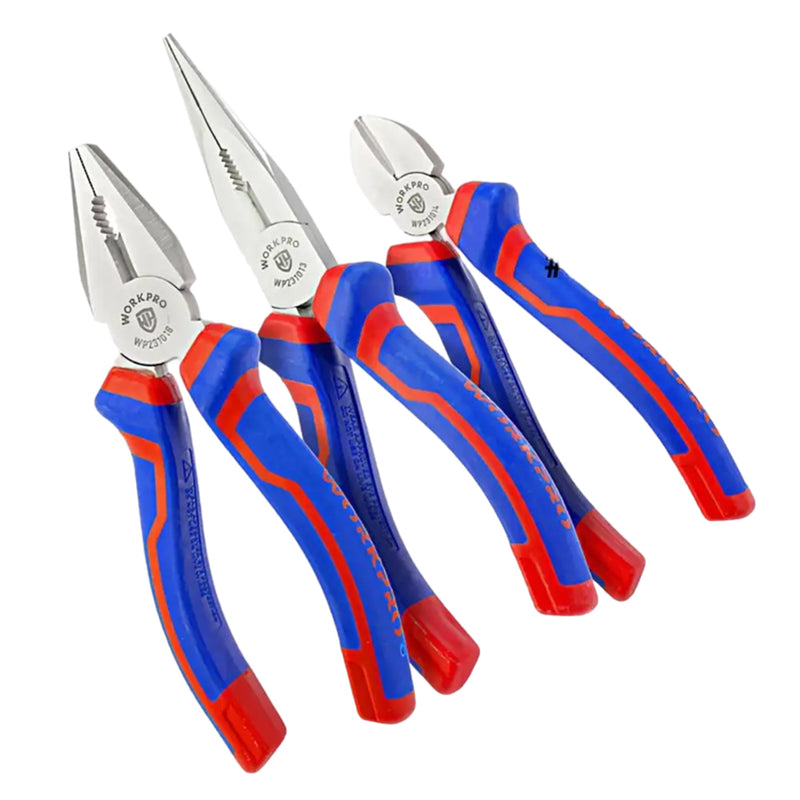 Bộ kìm 3 món gồm (kìm răng, kìm cắt, kìm nhọn) 6 inch (160mm) Workpro WP201008