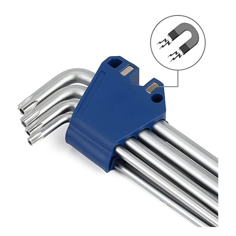 Bộ lục giác đầu sao 9 chi tiết Workpro WP222036 chất liệu thép S2