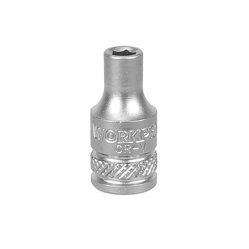 Đầu tuýp cốt 1/4 inch bằng thép CR-V, loại ngắn tiêu chuẩn, đầu lục giác 6 cạnh (4-14mm) Workpro